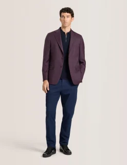 Single Breasted Two Button Notch Fully Fashioned Plaid Jacket