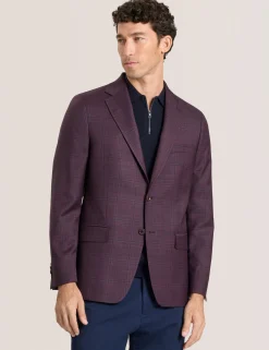 Single Breasted Two Button Notch Fully Fashioned Plaid Jacket