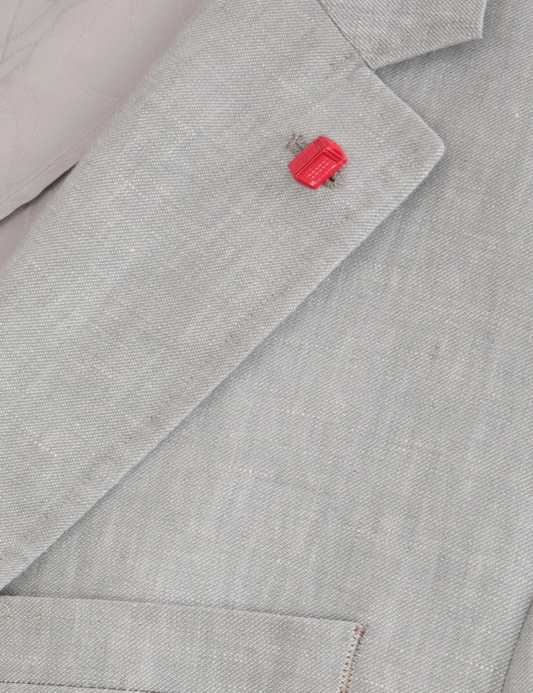 Single Breasted Two Button Notch Flat Front Linen Suit Jacket