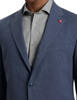 Single Breasted Two Button Notch Flat Front Seersucker Suit Jacket