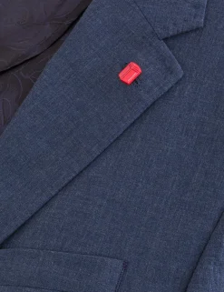 Single Breasted Two Button Notch Flat Front Seersucker Suit Jacket