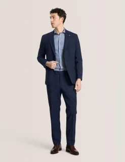 Single Breasted Two Button Notch Flat Front Plaid Jacket