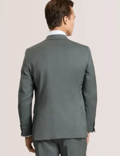 Single Breasted Two Button Notch Flat Front Plaid Jacket