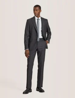 Single Breasted Two Button Notch Fully Fashioned Tattersall Suit Jacket