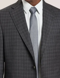 Single Breasted Two Button Notch Fully Fashioned Tattersall Suit Jacket