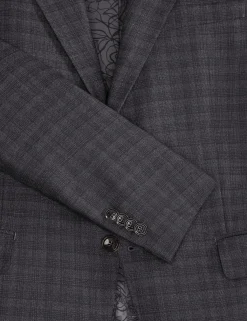 Single Breasted Two Button Notch Fully Fashioned Tattersall Suit Jacket