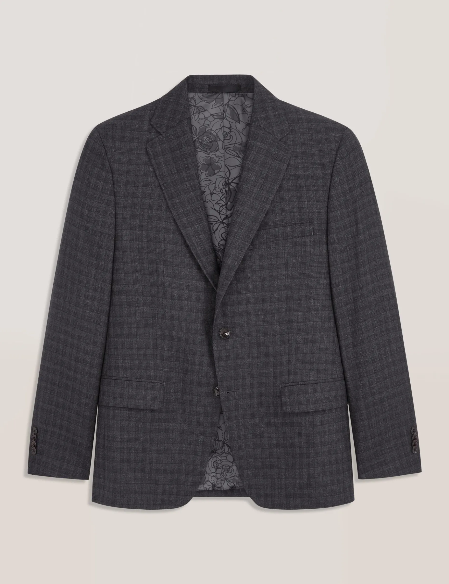 Single Breasted Two Button Notch Fully Fashioned Tattersall Suit Jacket
