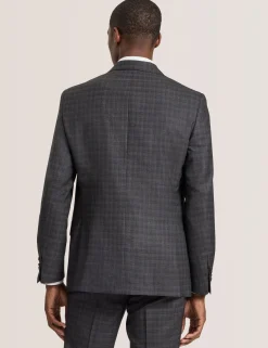 Single Breasted Two Button Notch Fully Fashioned Tattersall Suit Jacket