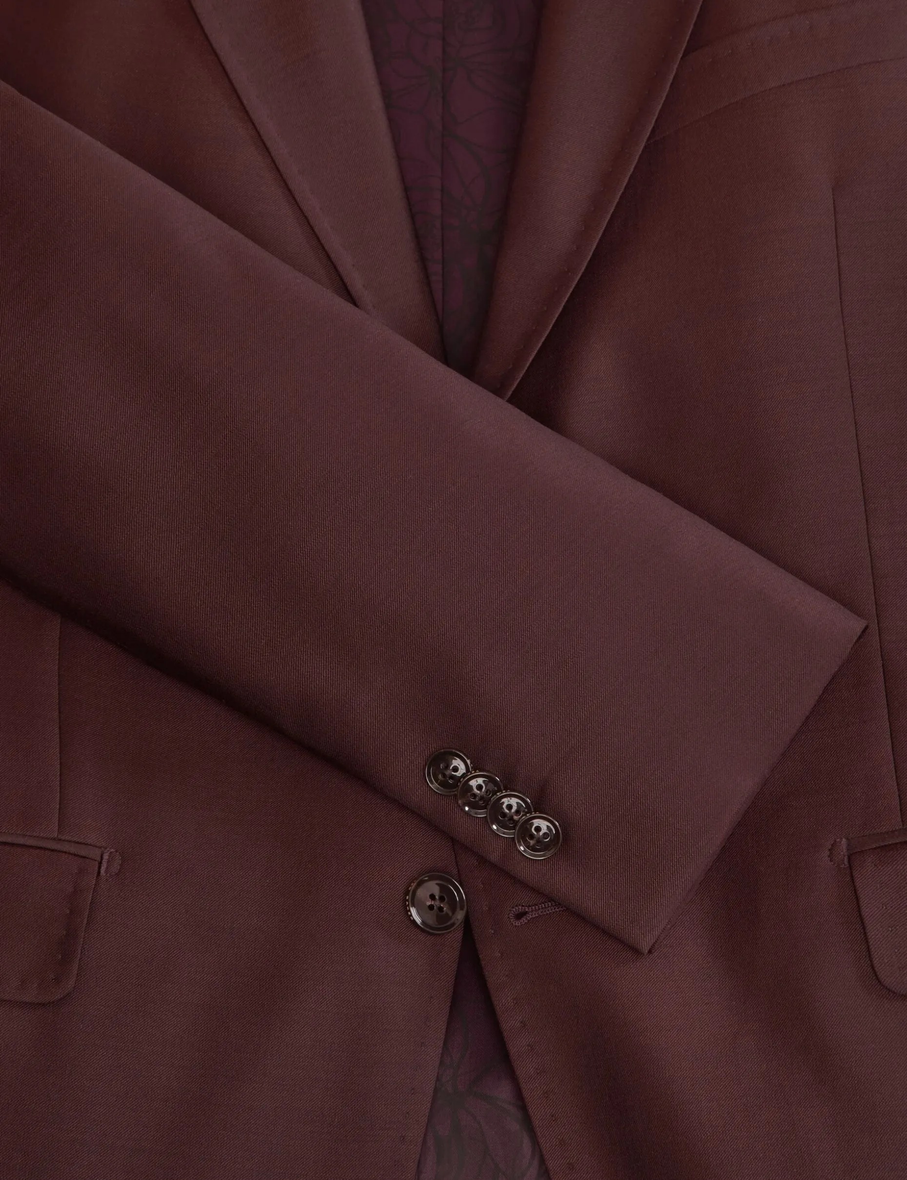 Single Breasted Two Button Notch Fully Fashioned Twill Suit Jacket