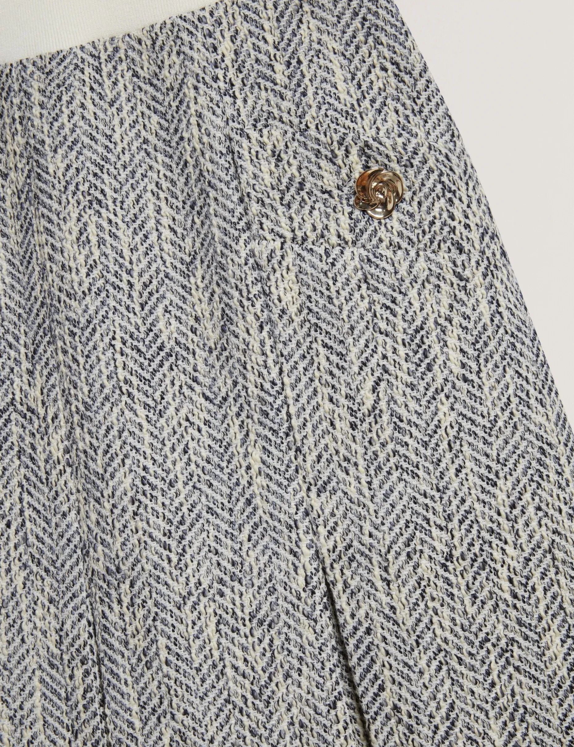 Sleeveless Knit Bodice Boucle Mini Dress