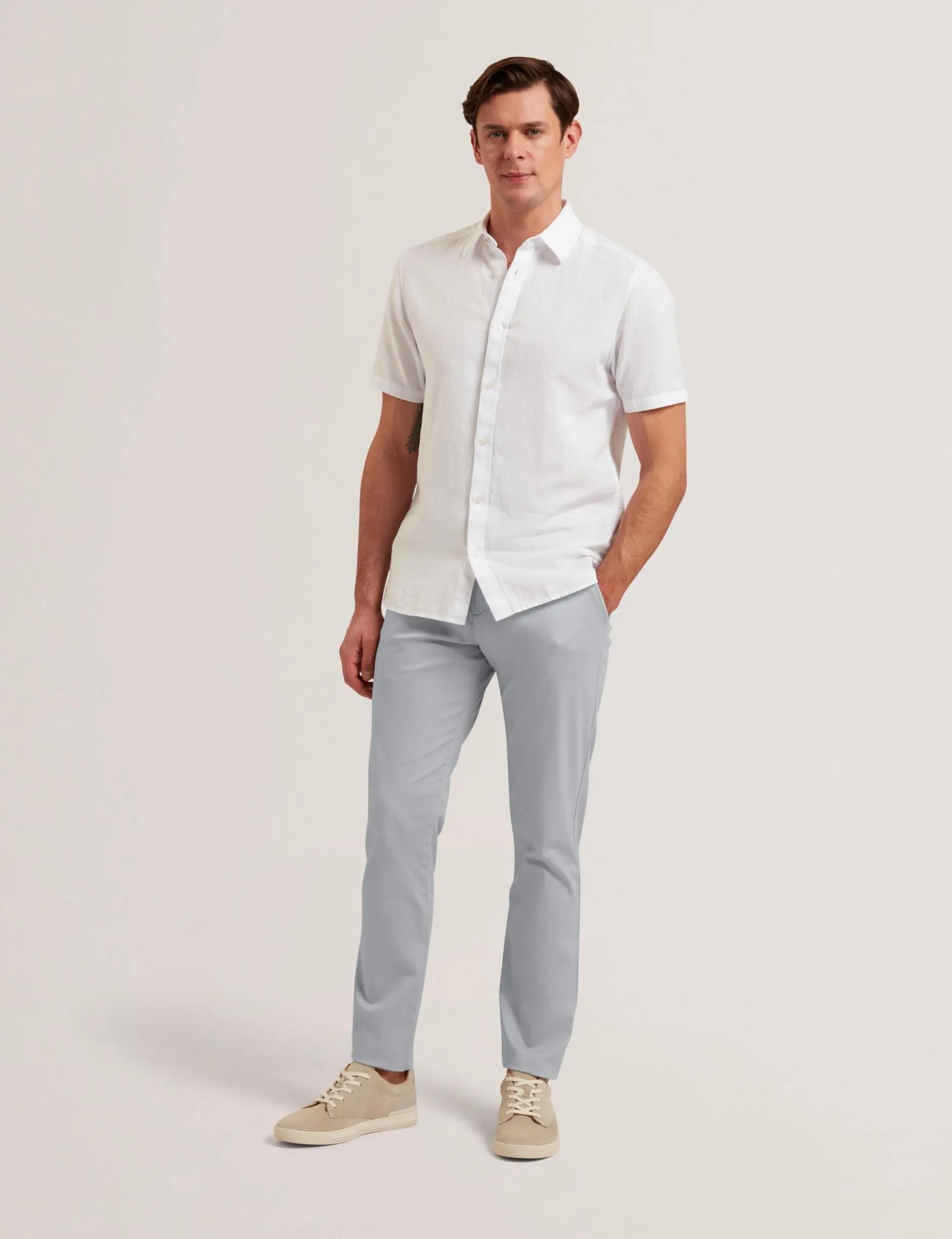 Slim Fit Cotton Blend Chinos