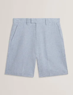 Slim Fit Linen Blend Tailored Shorts