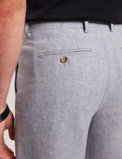 Slim Fit Linen Blend Tailored Shorts