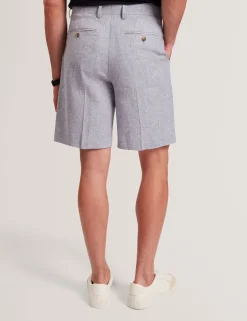 Slim Fit Linen Blend Tailored Shorts