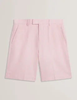 Slim Fit Linen Blend Tailored Shorts