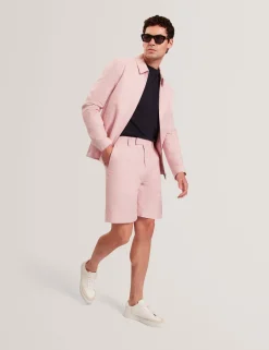 Slim Fit Linen Blend Tailored Shorts