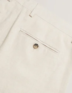 Slim Fit Linen Blend Tailored Shorts