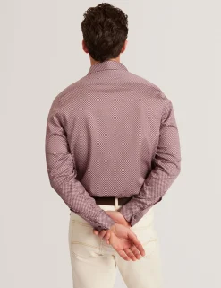 Slim Fit Micro Geometric Print Shirt