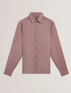 Slim Fit Micro Geometric Print Shirt