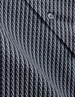 Slim Fit Tonal Geo Stretch Cotton Shirt