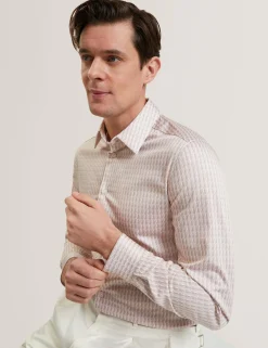 Slim Geo Striped Long Sleeve Shirt