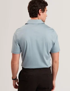 Soft Jersey Button-Through Polo Shirt