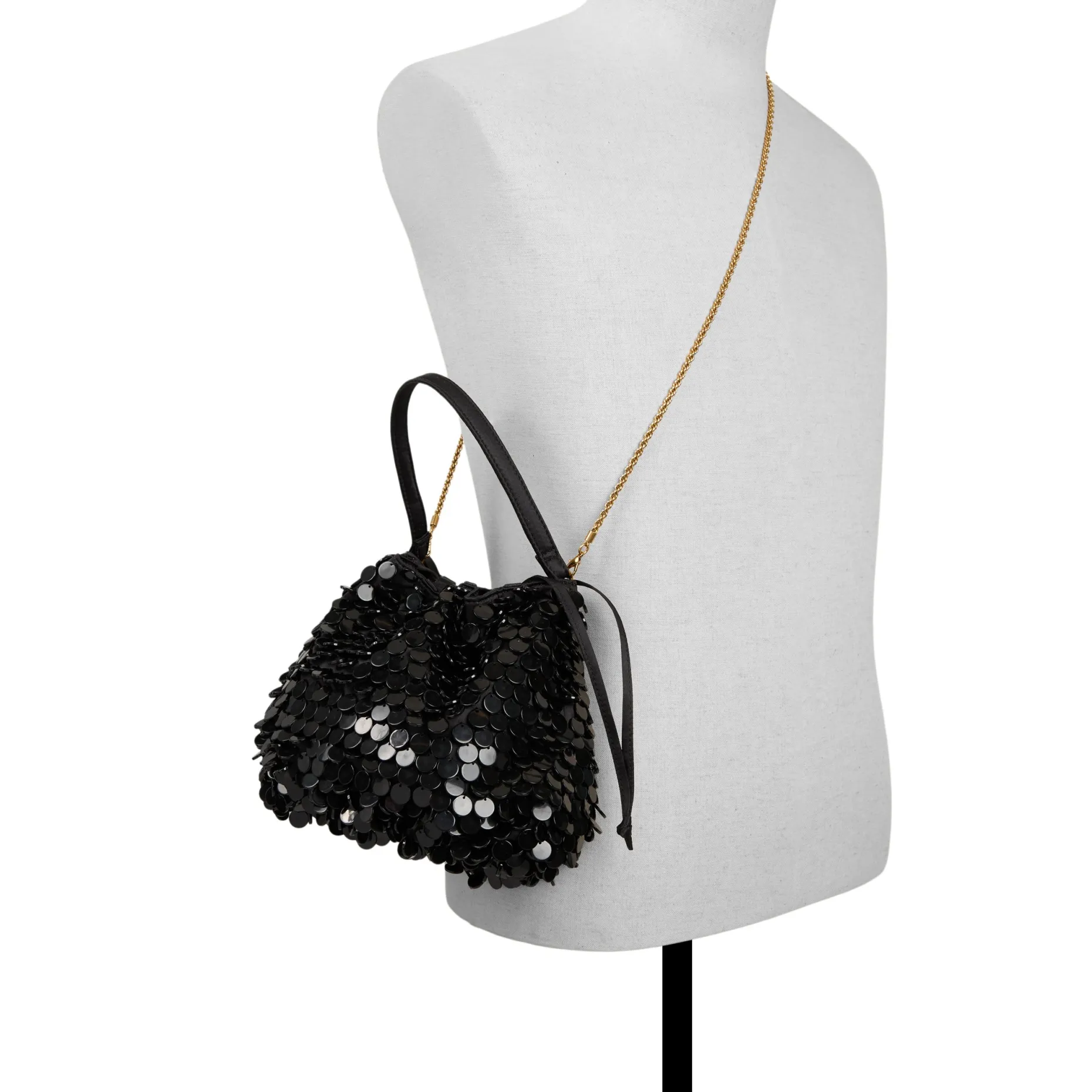 Soft Pouch Embellished Bucket Bag