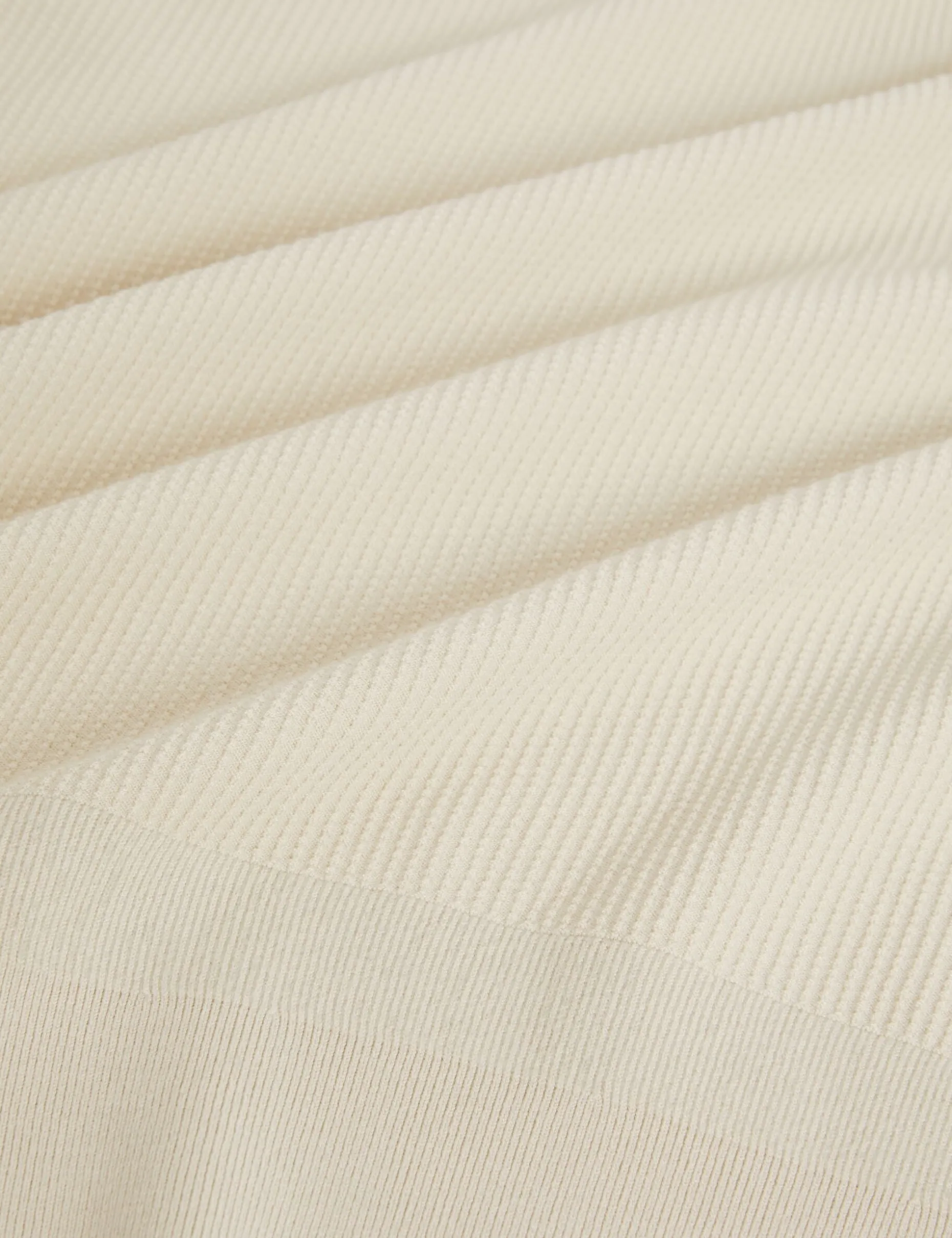 Stitched Rib Open Neck Polo Shirt