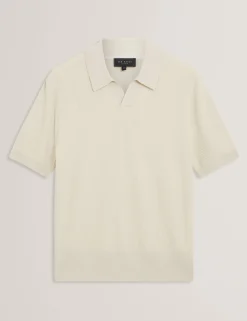 Stitched Rib Open Neck Polo Shirt