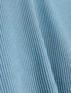 Stitched Rib Open Neck Polo Shirt