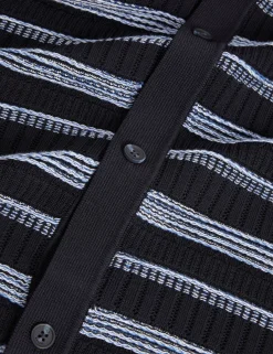 Stitched Stripe Knit Short Sleeve Shirt