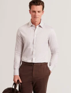 Striped Cotton Long Sleeve Shirt