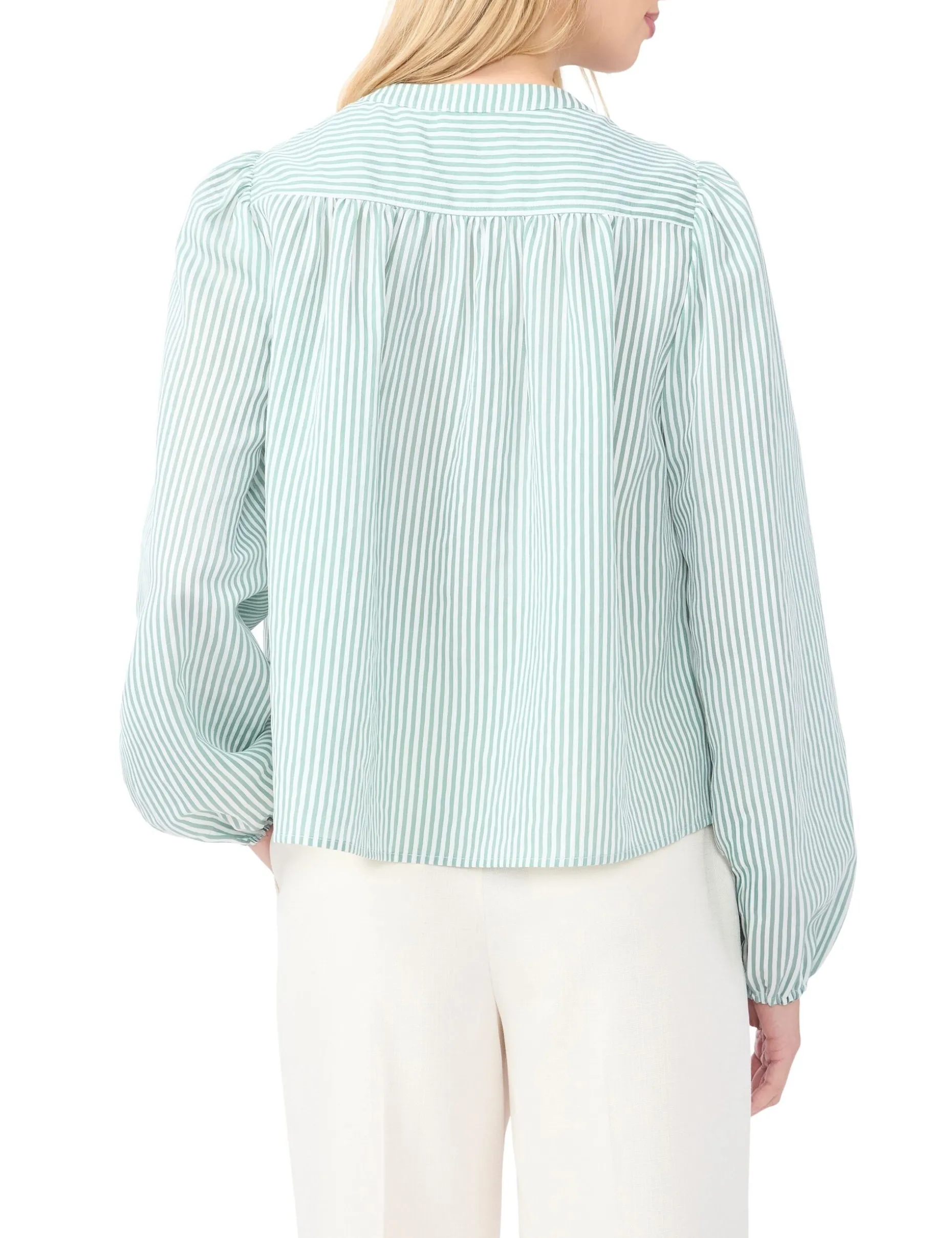 Striped Puff Long Sleeve Blouse