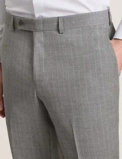 Striped Wool Modern Fit Suit Pants