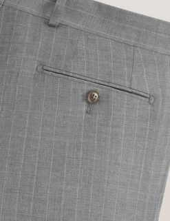 Striped Wool Modern Fit Suit Pants
