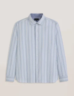 Striped Woven Long Sleeve Shirt