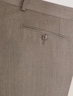 Subtle Check Modern Fit Wool Suit Pants