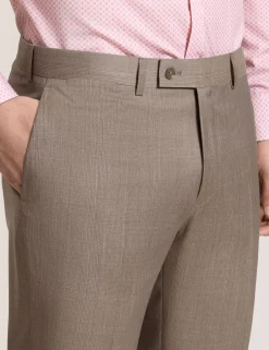 Subtle Check Modern Fit Wool Suit Pants