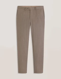Subtle Check Modern Fit Wool Suit Pants
