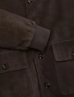 Suede Button Front Jacket