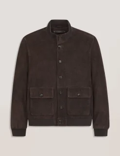 Suede Button Front Jacket