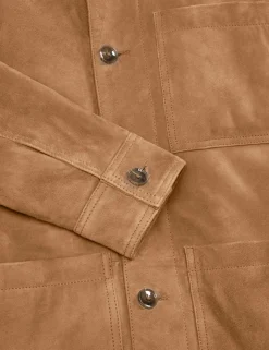 Suede 3-Pocket Button Front Jacket
