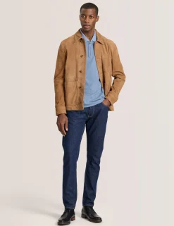 Suede 3-Pocket Button Front Jacket