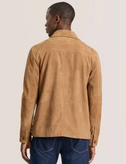 Suede 3-Pocket Button Front Jacket