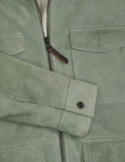 Suede Zip-Through Utility Jacket