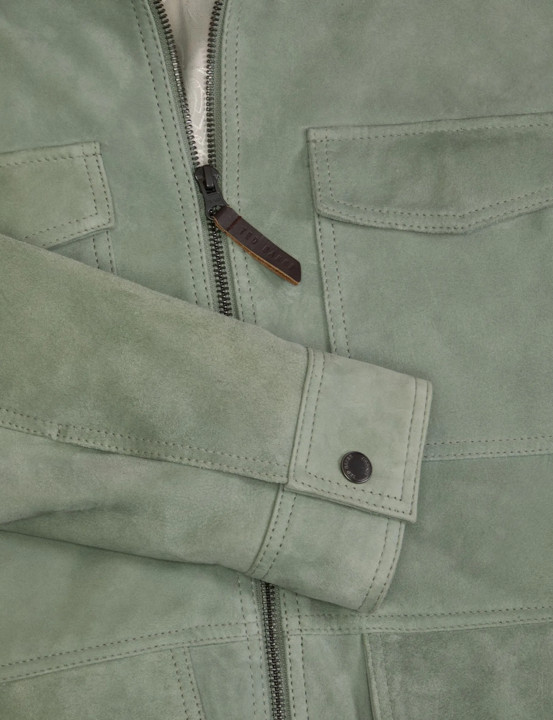 Suede Zip-Through Utility Jacket