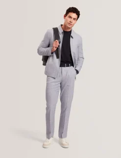 Tailored Linen Blend Slim Fit Pants