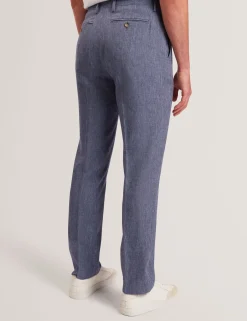 Tailored Linen Blend Slim Fit Pants