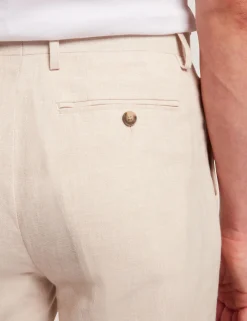 Tailored Linen Blend Slim Fit Pants