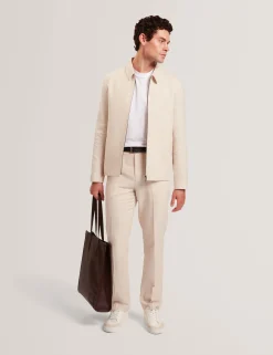 Tailored Linen Blend Slim Fit Pants